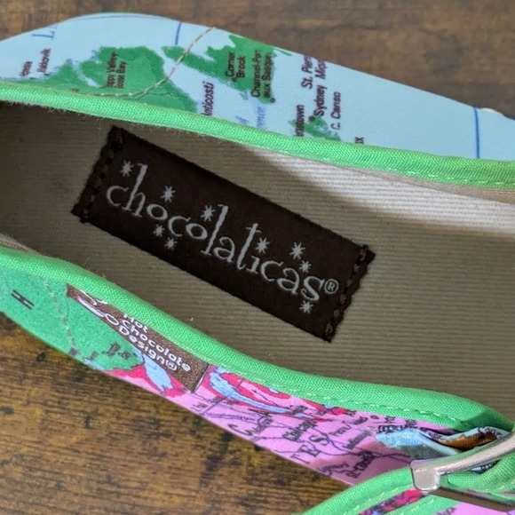 Chocolaticas Bon Voyage Womens Mary Jane Flat Size 5.5-6/36 Hot Chocolate Design - Picture 11 of 12
